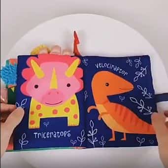 Alternative view of Libro infantil de tela - Dinosaurios (Colas)