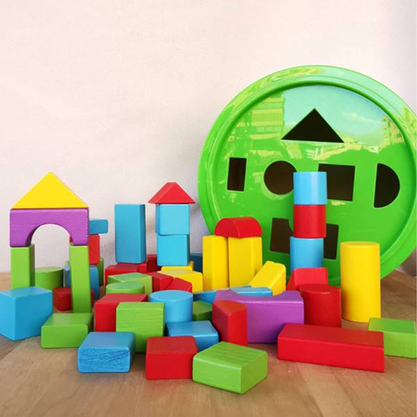 Balde de bloques de madera