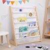 Librero Infantil de Tela y Madera – Estilo Montessori (5 niveles)
