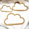 Set de 3 nubes de madera para decorar