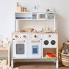 Cocina infantil de madera blanca regulable Montessori