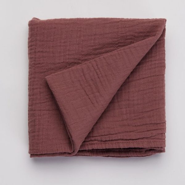 Muselina algodon y bambu color burdeo
