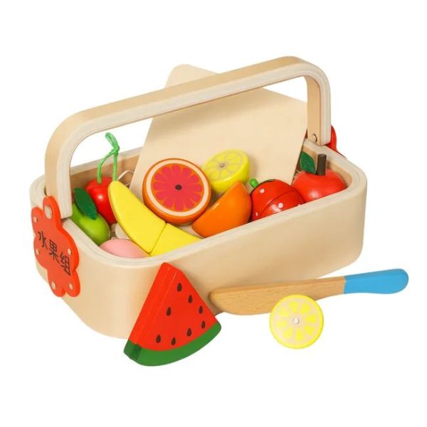 Set de frutas de madera para cocinita infantil
