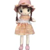 Muñeca de tela vestido naranjo 60 cms