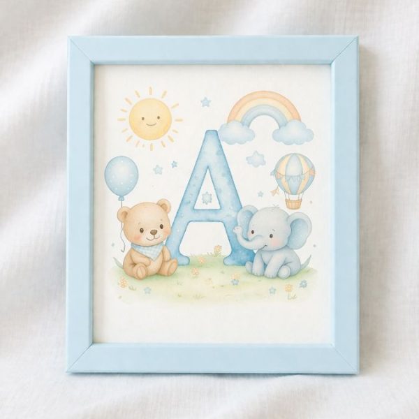 cuadro con iniciales bebé